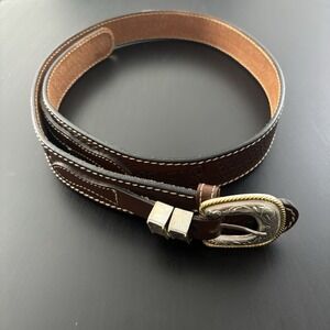 Vintage Mallory Leather Belt Western Design Size 40 STAFAC custom Promo